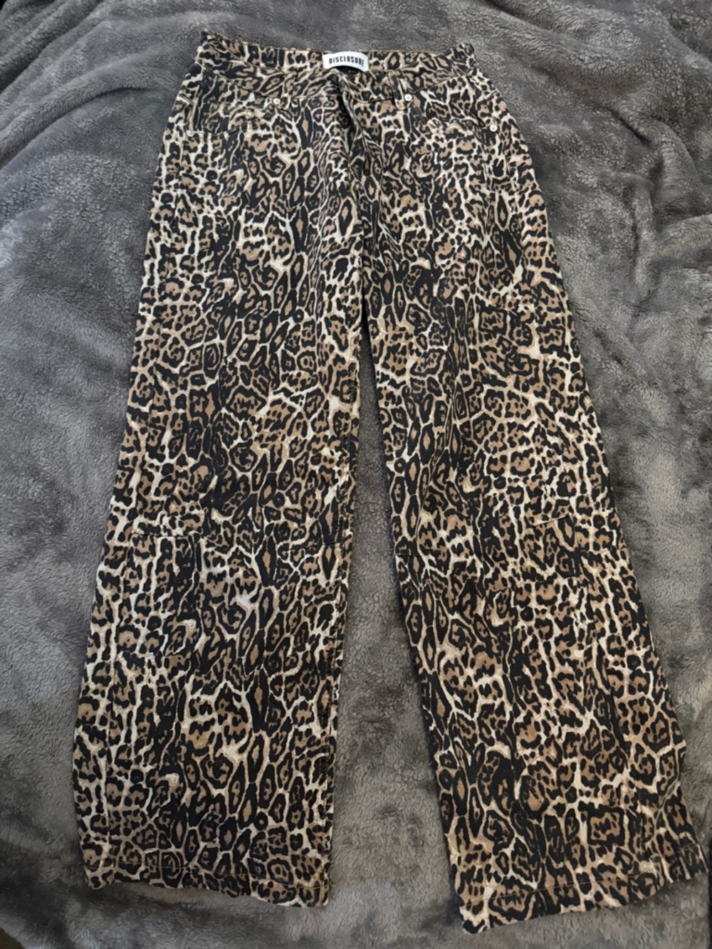 Animal Print Wide-Leg Women’s Jeans - Leopard Print